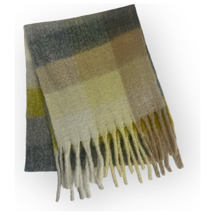Scarves Australia Fashion Scarf š Thick Warm Plaid Scarf -Yellow Grey