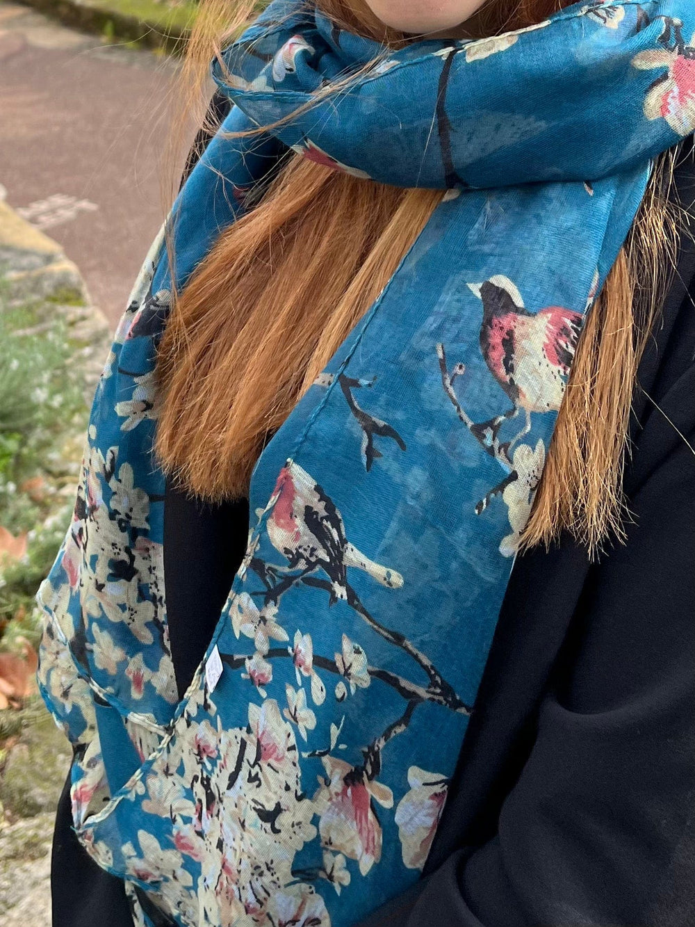 Scarves Australia Fashion Scarves ⭐️ Teal Scarf Floral Scarf Birds and Flowers