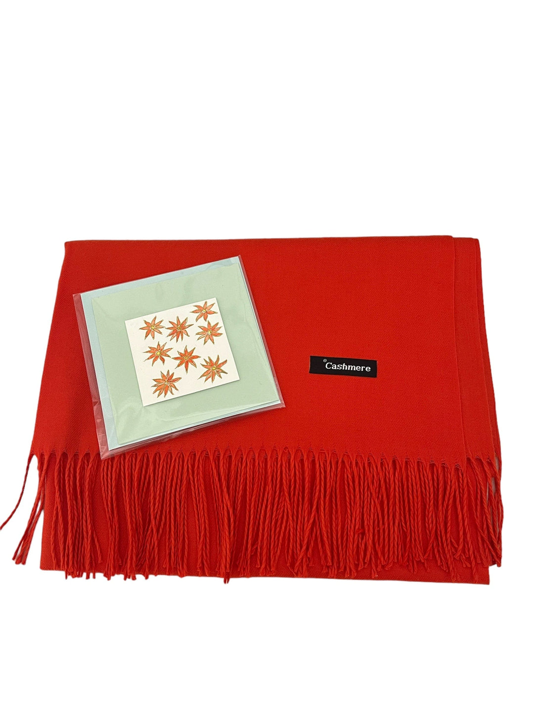 Scarves Australia Gift Packs Gift Pack - Red Orange Pashmina Shawl w Gift Card