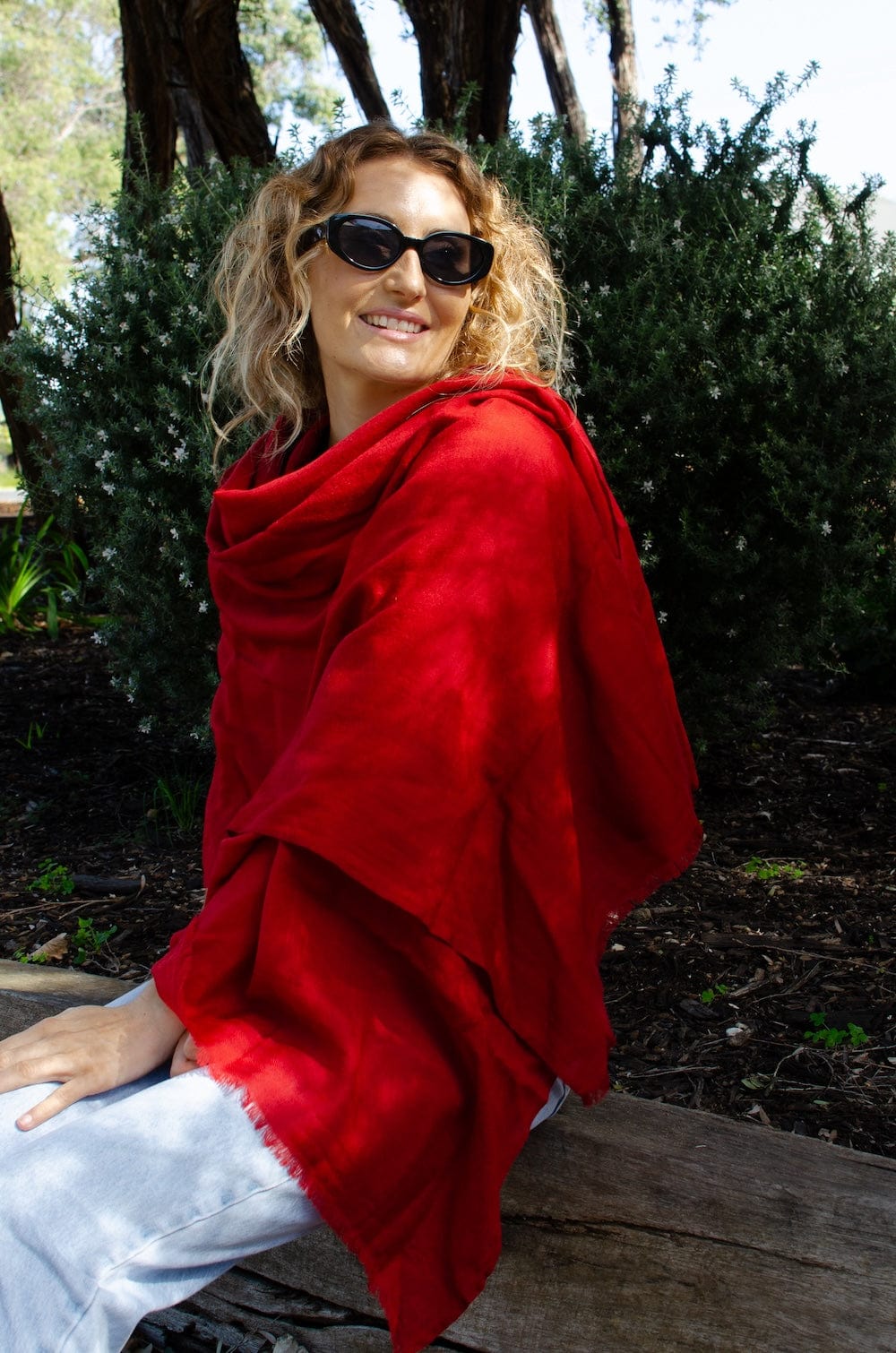 Scarves Australia Luxury Scarves Luxury Cashmere Shawl - Rich Ruby Red