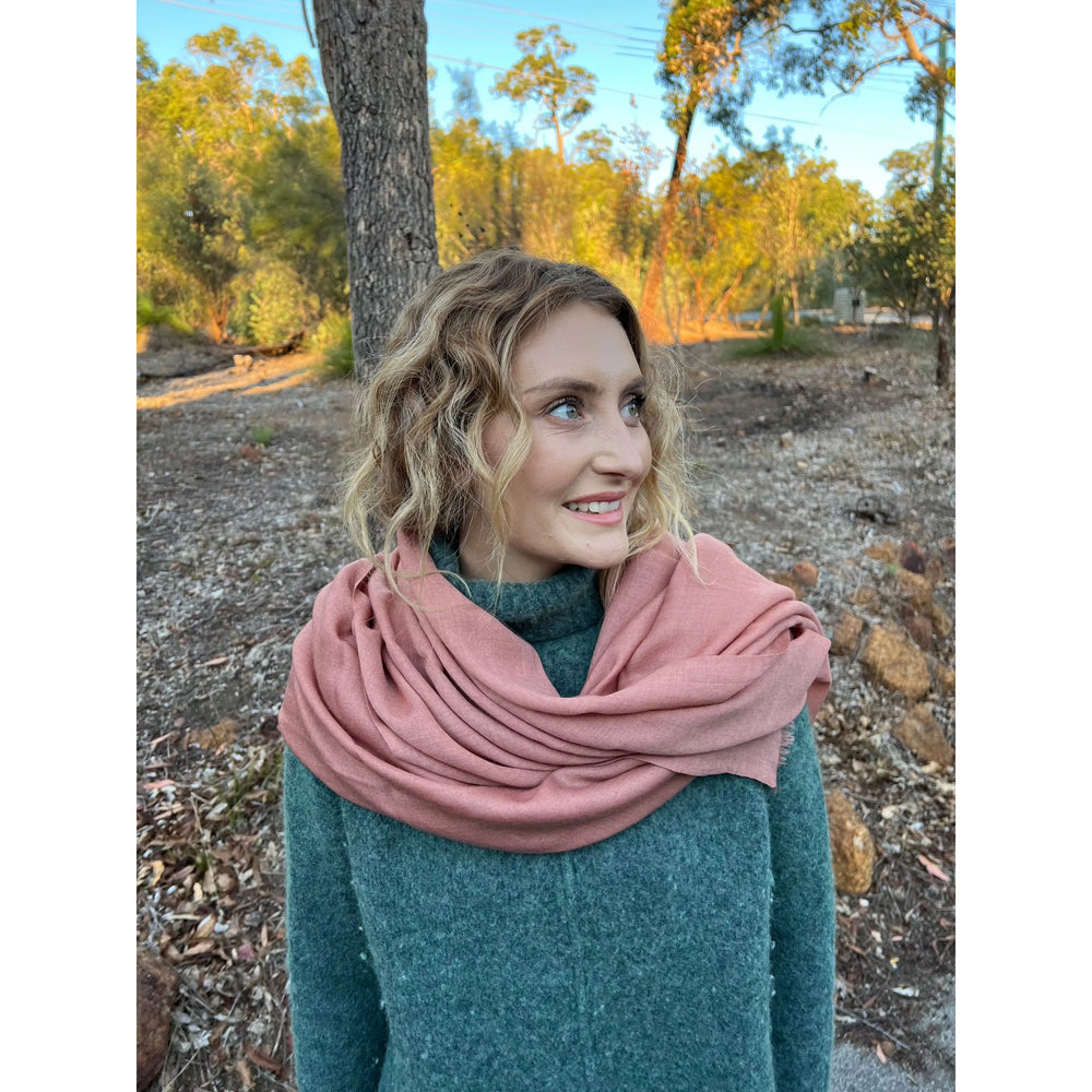 Scarves Australia Luxury Scarves Luxury Cashmere Shawl - Warm Terracotta Clay