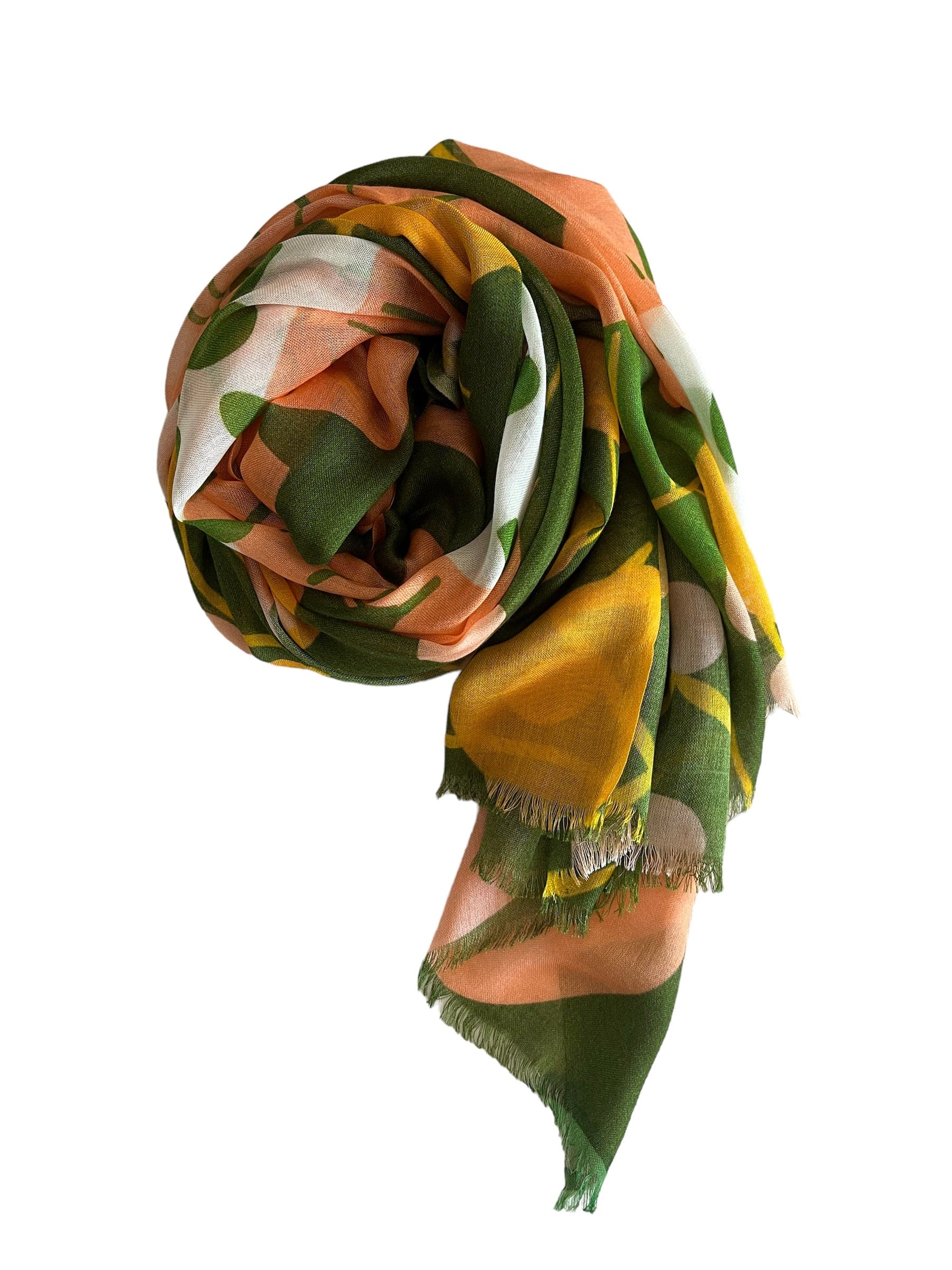 Scarves Australia Luxury Scarves Olive Green and Pink Floral Scarf - Luxury Modal