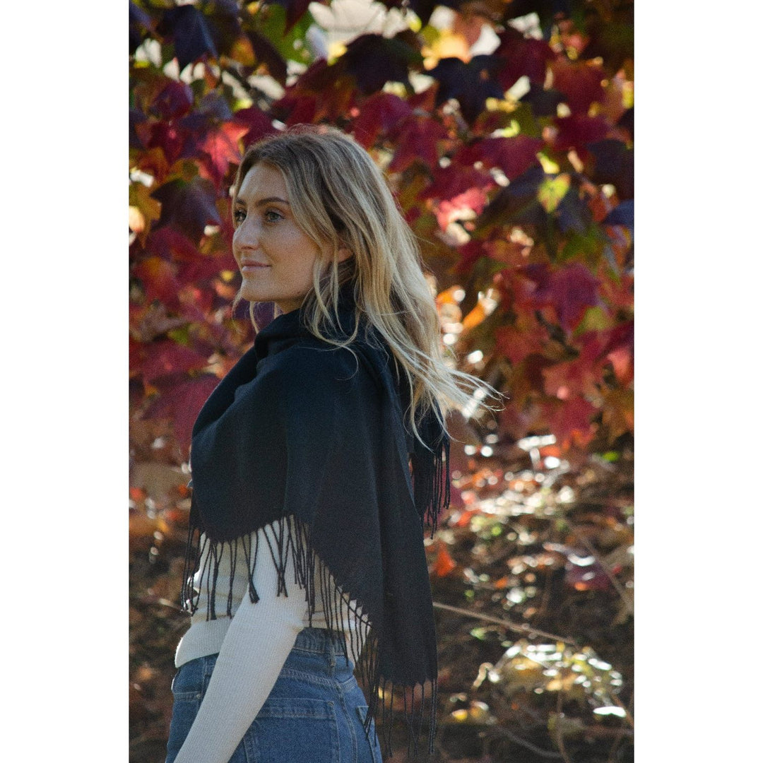 Scarves Australia Pashmina Shawls Black Pashmina Shawl -Thicker Weight
