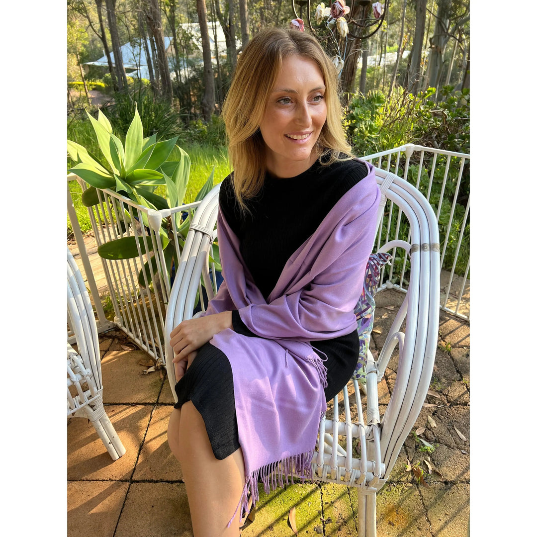 Scarves Australia Pashmina Shawls Pashmina Shawl - Violet Purple Luxury Scarf