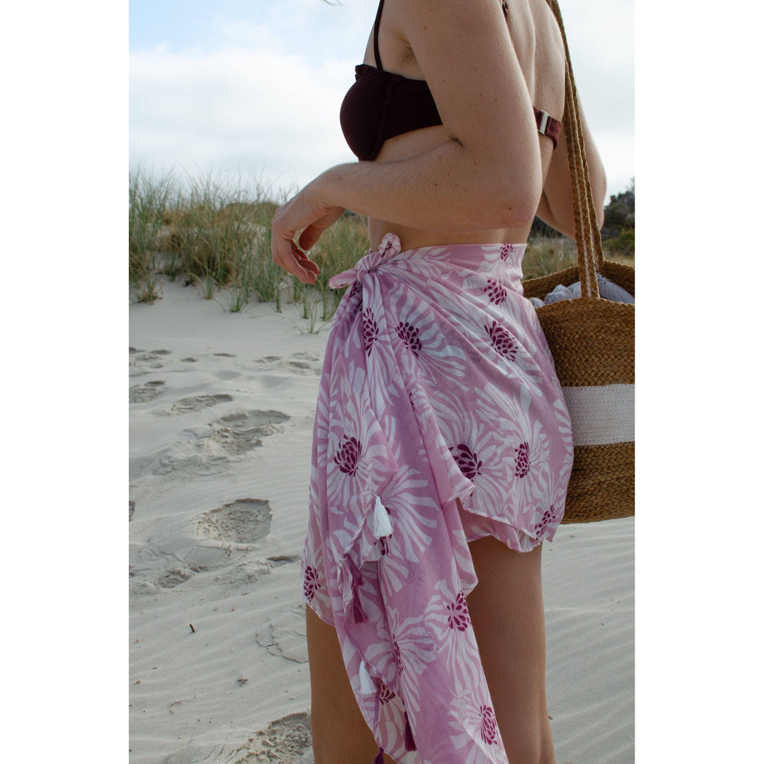 Scarves Australia Scarves & Shawls 💗 Floral Scarf - Tassels - Pink Lilac