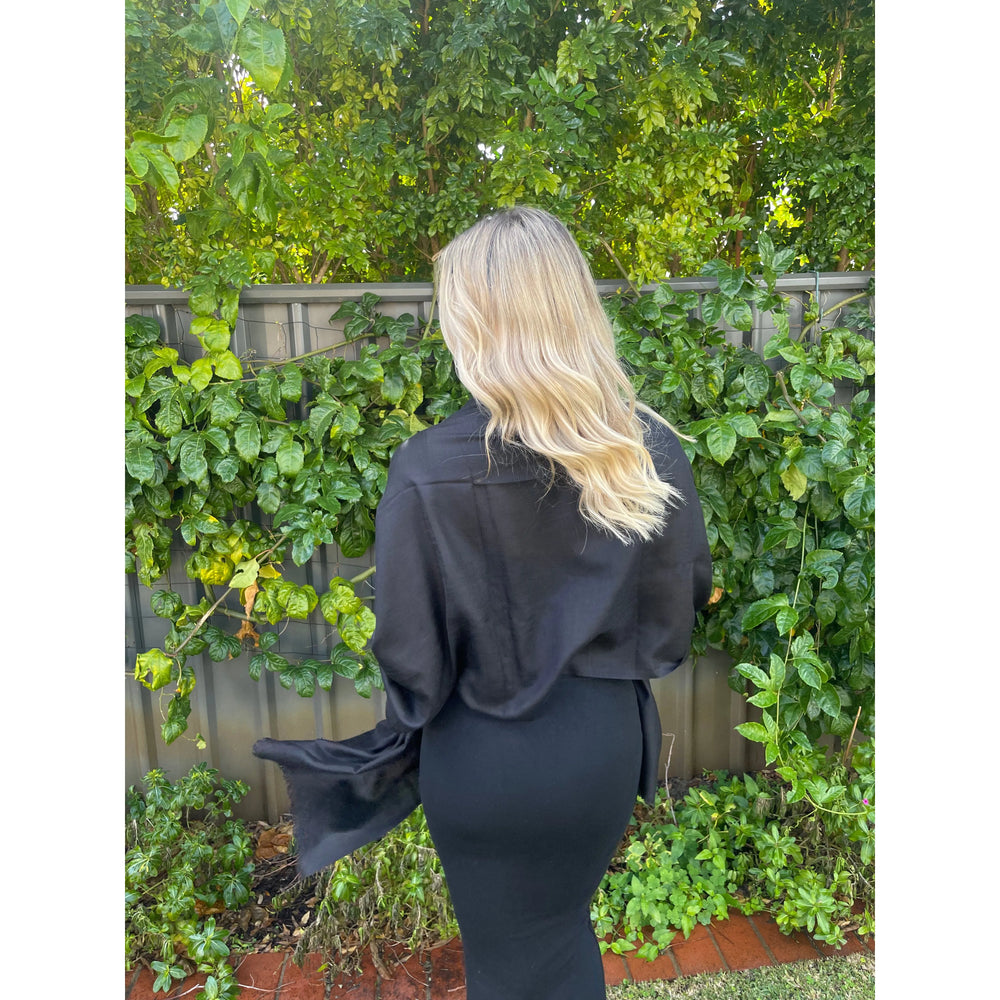 Scarves Australia Scarves & Shawls Jet Black Luxury Stole - Pure Cashmere Premium Grade