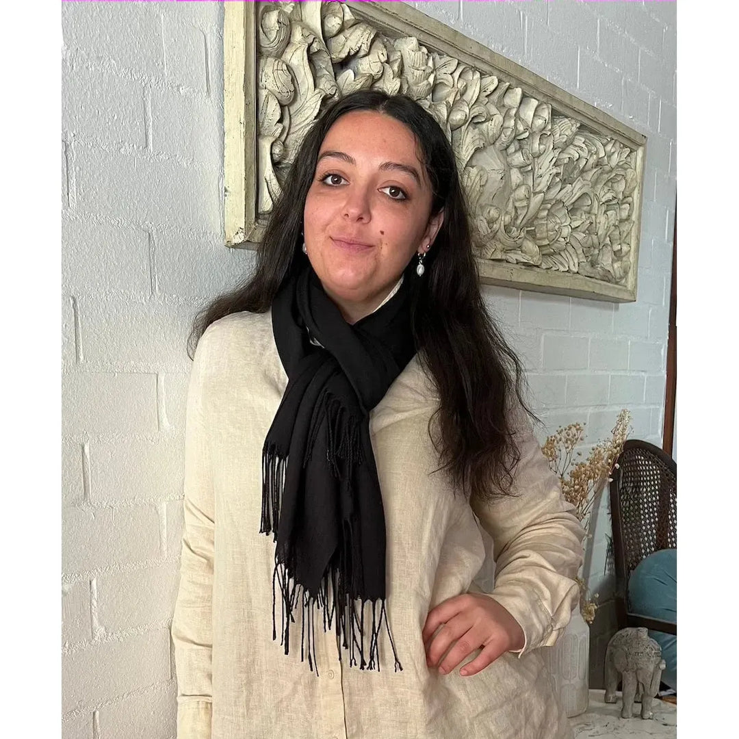 Scarves Australia Scarves & Shawls 💥Pashmina Shawl -Plain  Black Lightweight