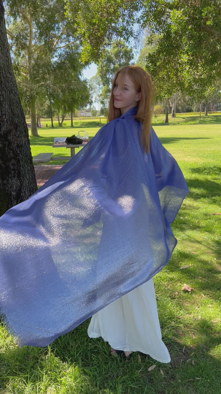 🥂 Metallic Scarf - Blue Sapphire - Glamour Shawl