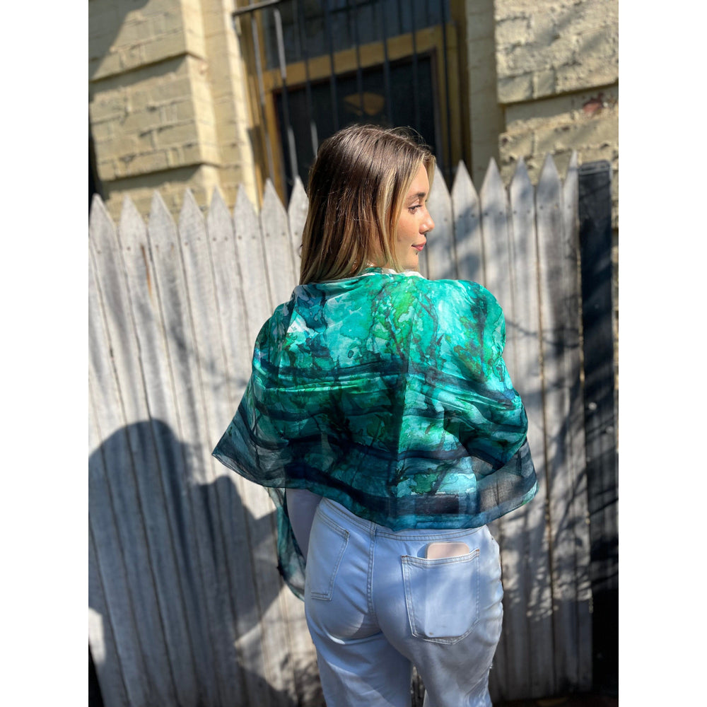Scarves Australia Apparel & Accessories Modal Scarf - Turquoise Scarf Sea green Coastal Fauna