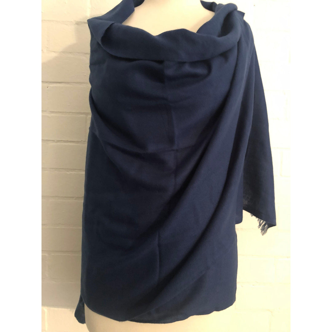 Scarves Australia Apparel & Accessories Navy Cashmere Pashmina Shawl - Luxury
