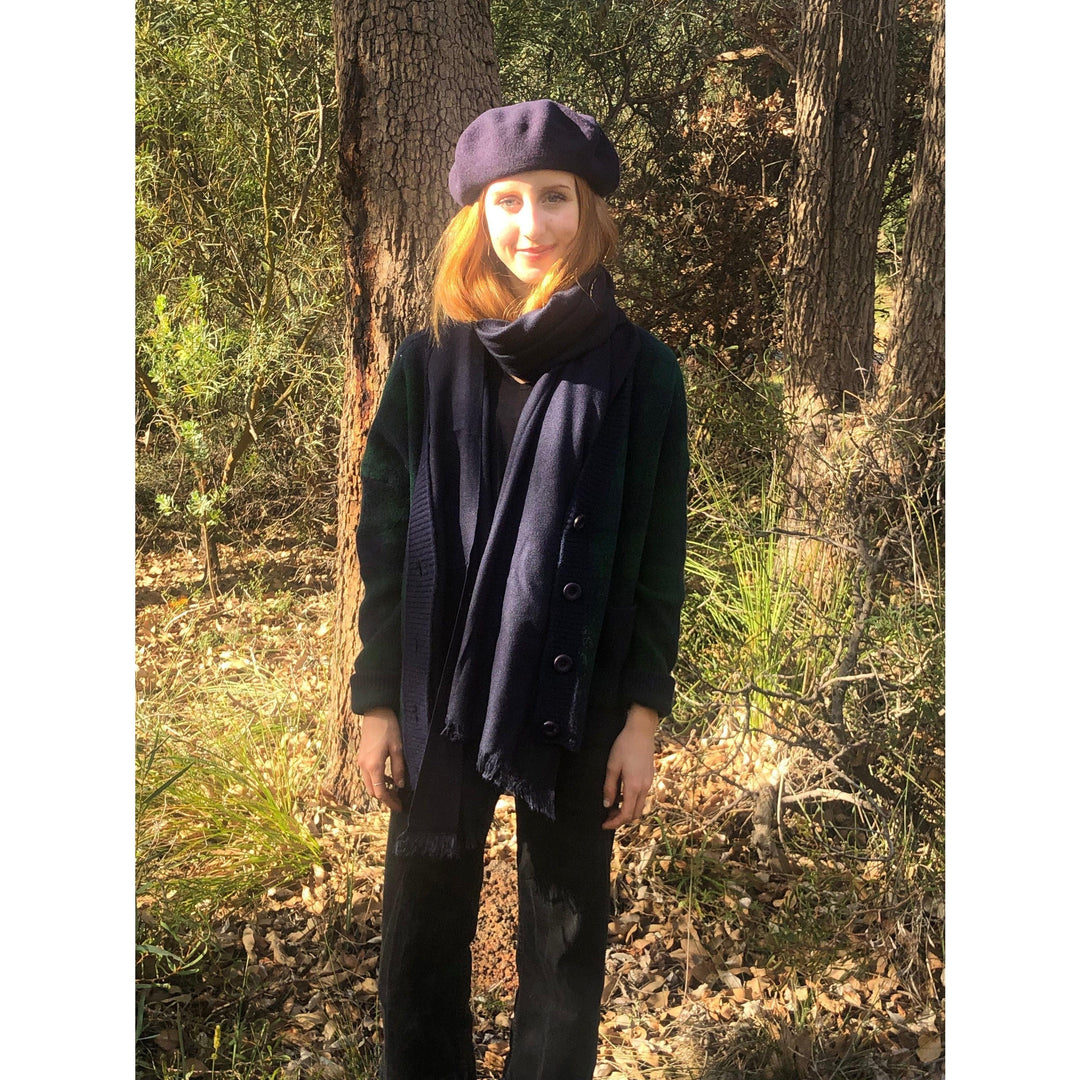 Scarves Australia Apparel & Accessories Navy Shawl - Pure Cashmere Pashmina - Luxury