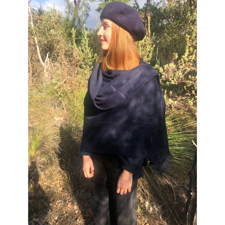 Scarves Australia Apparel & Accessories Navy Shawl - Pure Cashmere Pashmina - Luxury
