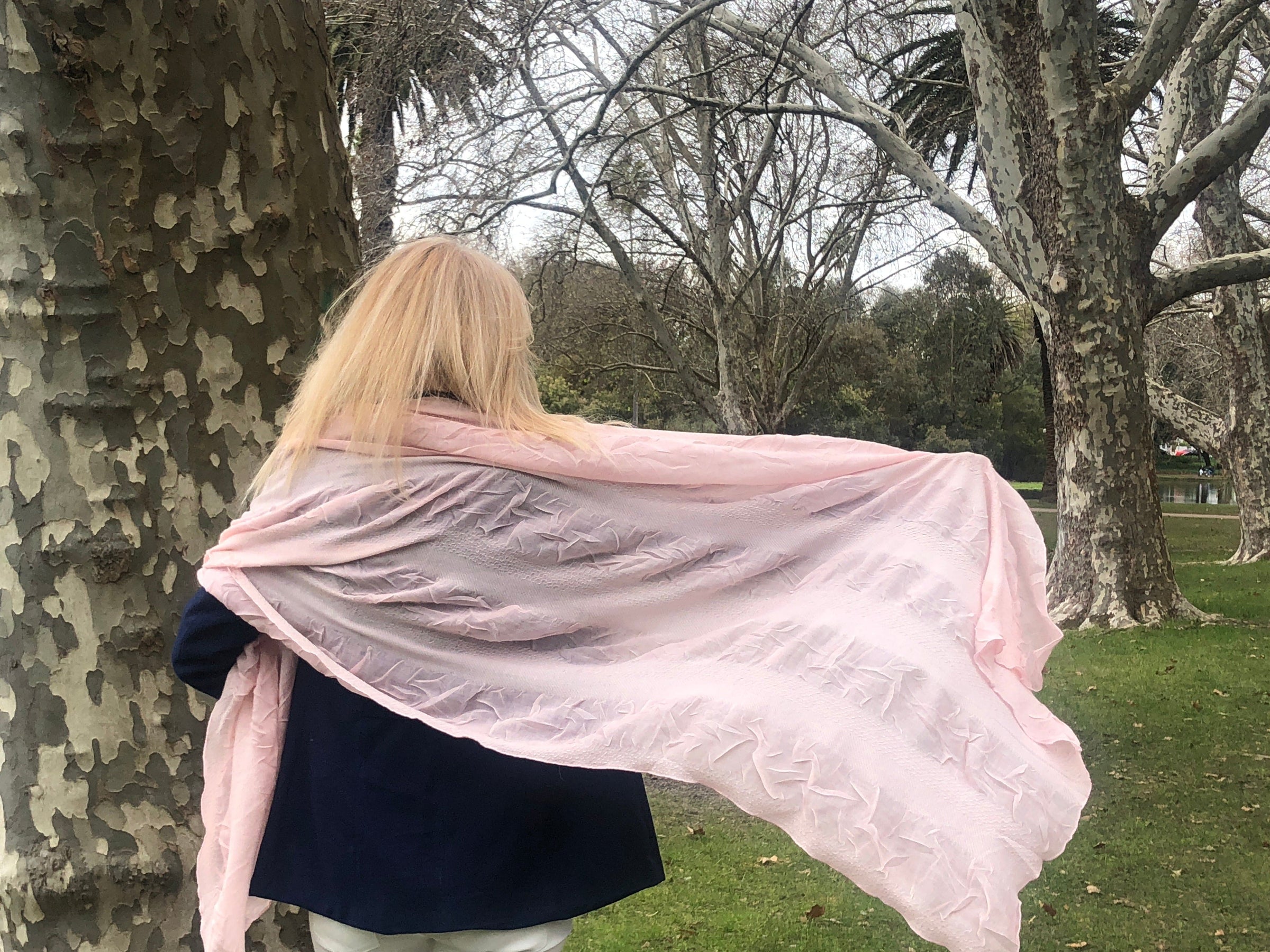 Scarves Australia Apparel & Accessories Scarf Shawl Soft Pink Textured Wrap