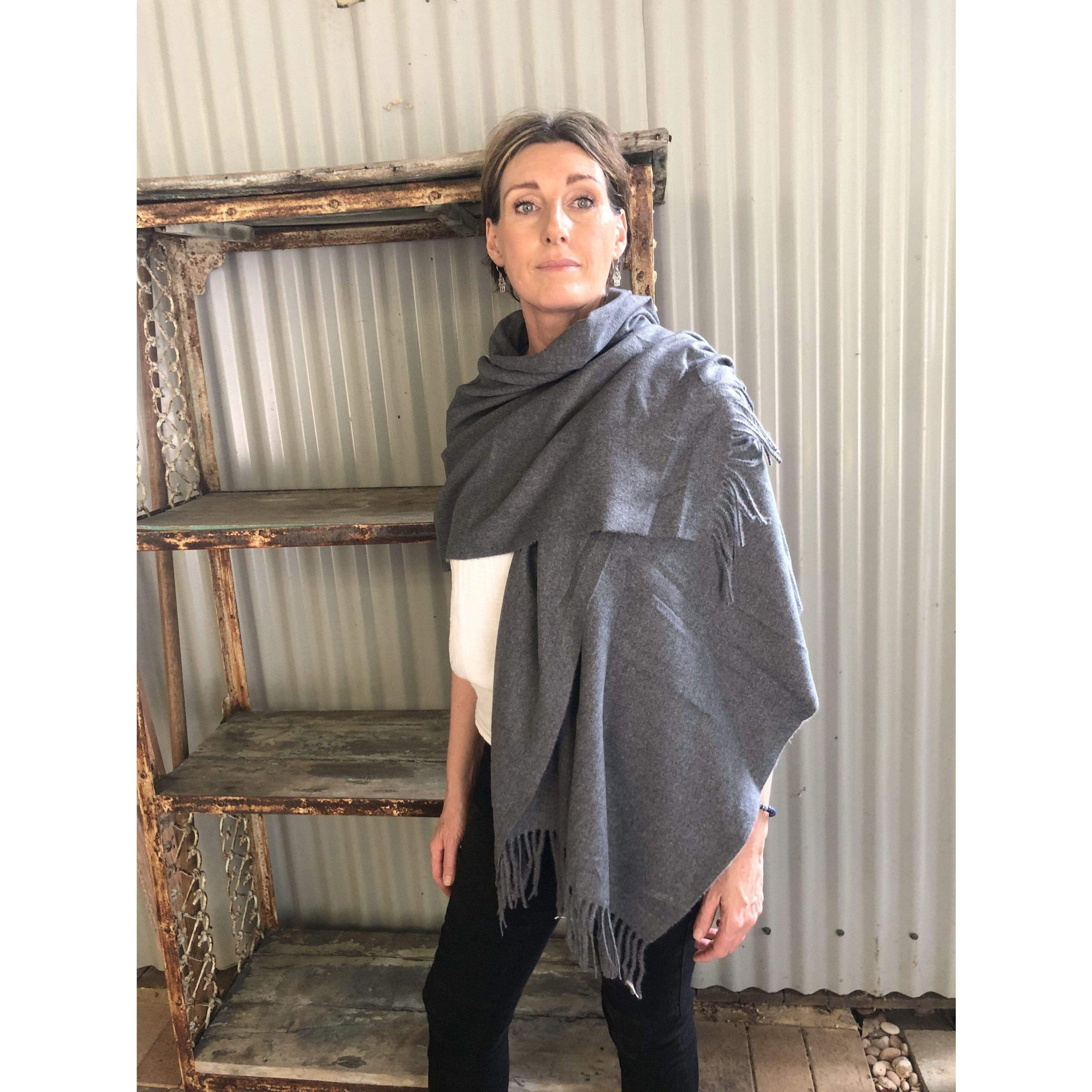 Scarves Australia Mid Grey Cashmere Pashmina - Main Image