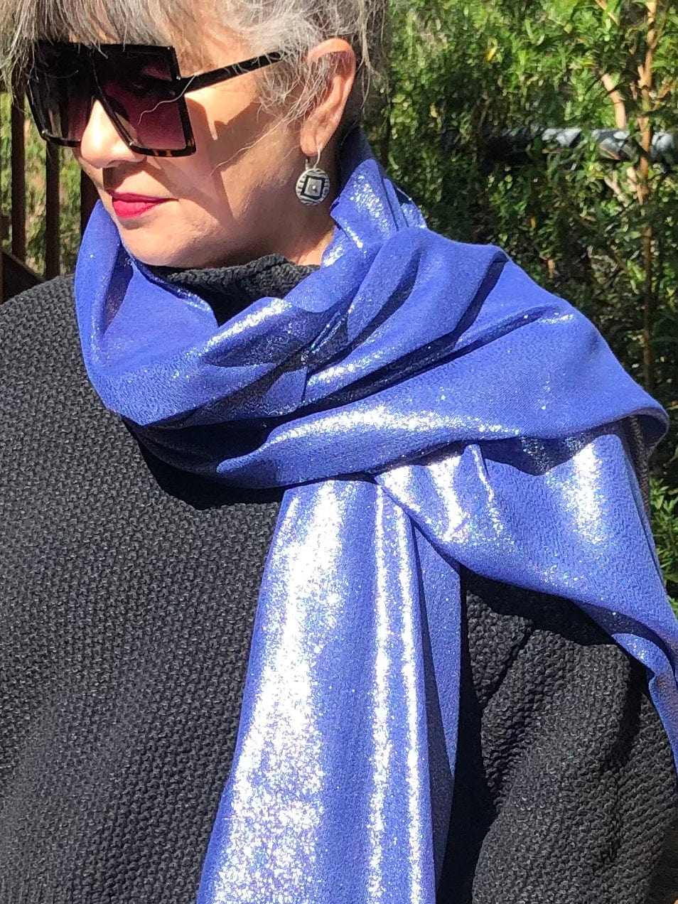 Scarves Australia Metallic Scarf - Rich Lavender - Glamour Shawl