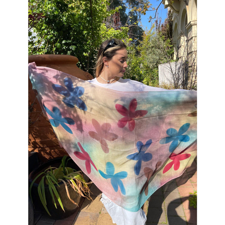Scarves Australia Scarves & Shawls đ Cotton Linen Scarf - Floral Scarf Multicoloured