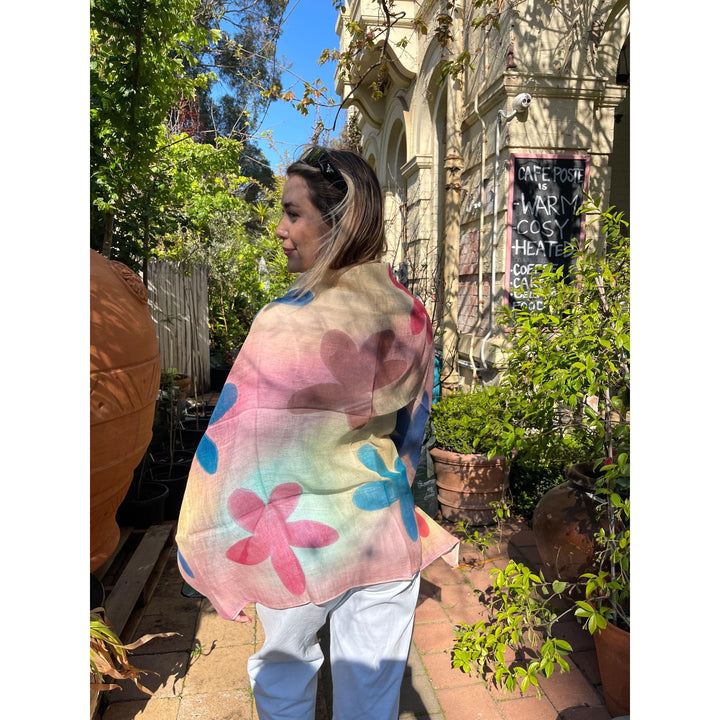 Scarves Australia Scarves & Shawls đ Cotton Linen Scarf - Floral Scarf Multicoloured