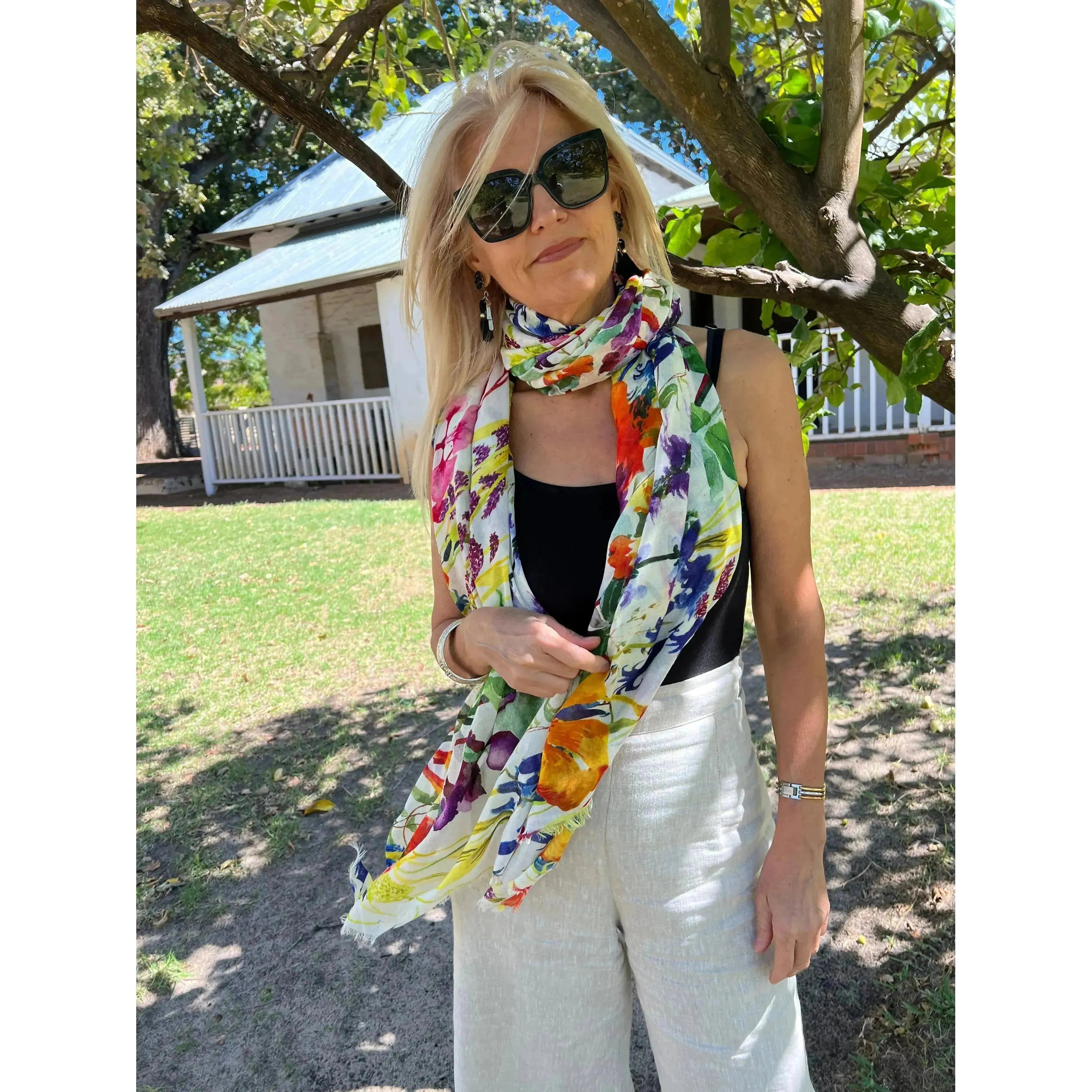 Floral online scarf wrap