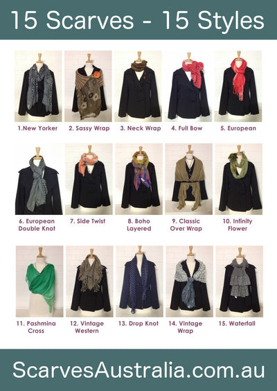 Scarves - How to tie them with flair - 15 Scarves in 15 Styles!