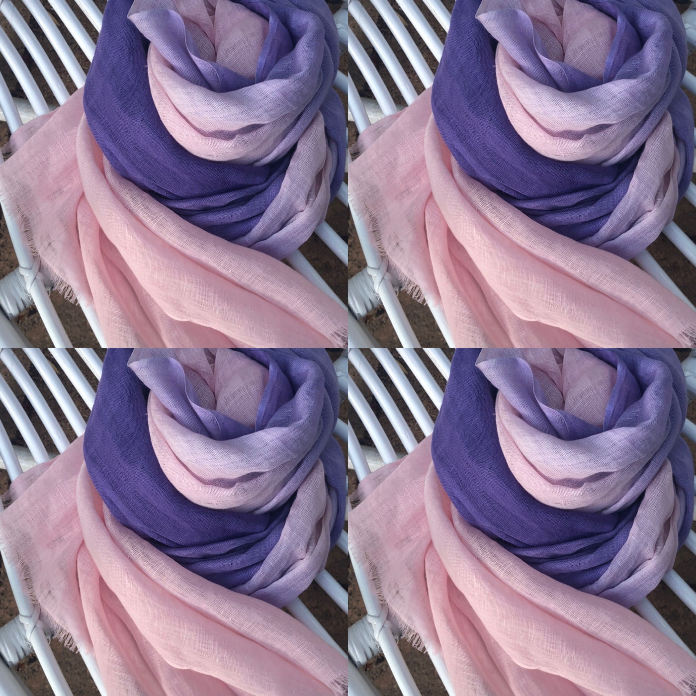 Linen Scarf Ombre Pink Purple