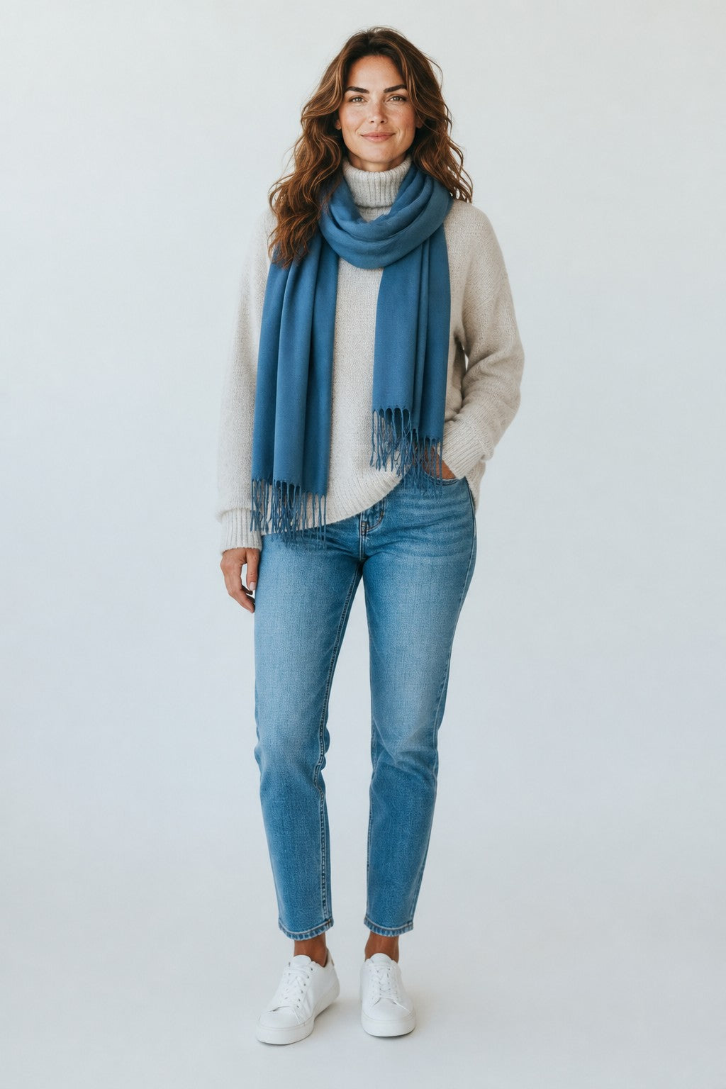 Pashmina Shawl – Coastal Blue | Luxury Soft Wrap