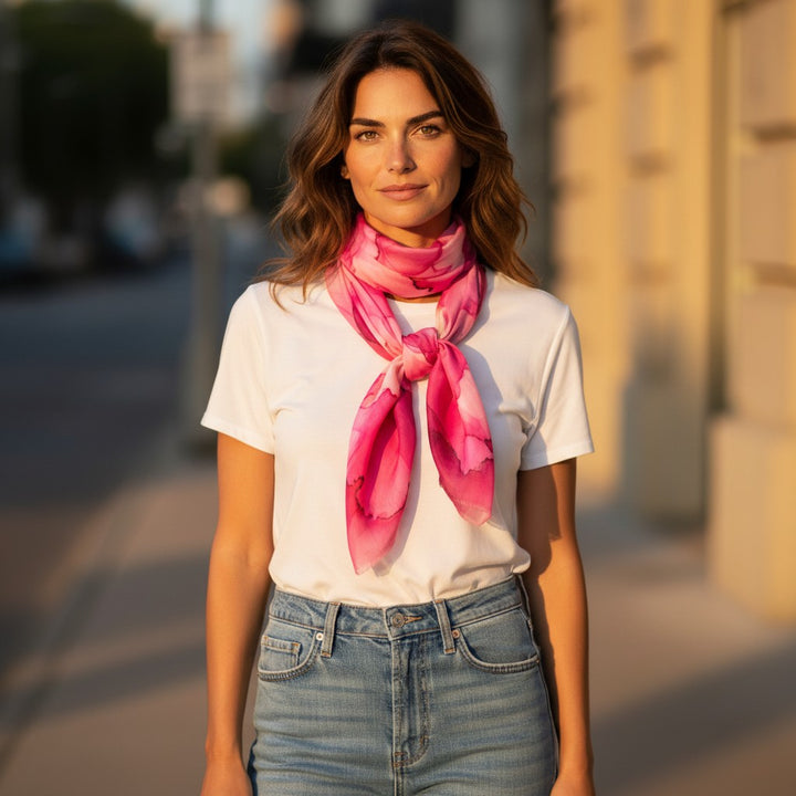 Pink Paradise Floral Scarf or Sarong – Cotton Modal