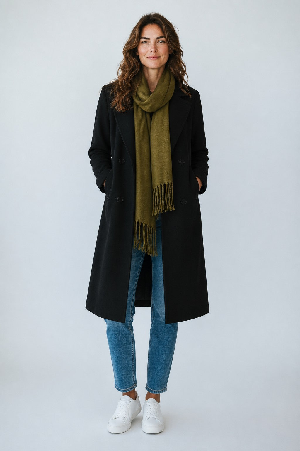 Olive Green Khaki Pashmina Shawl