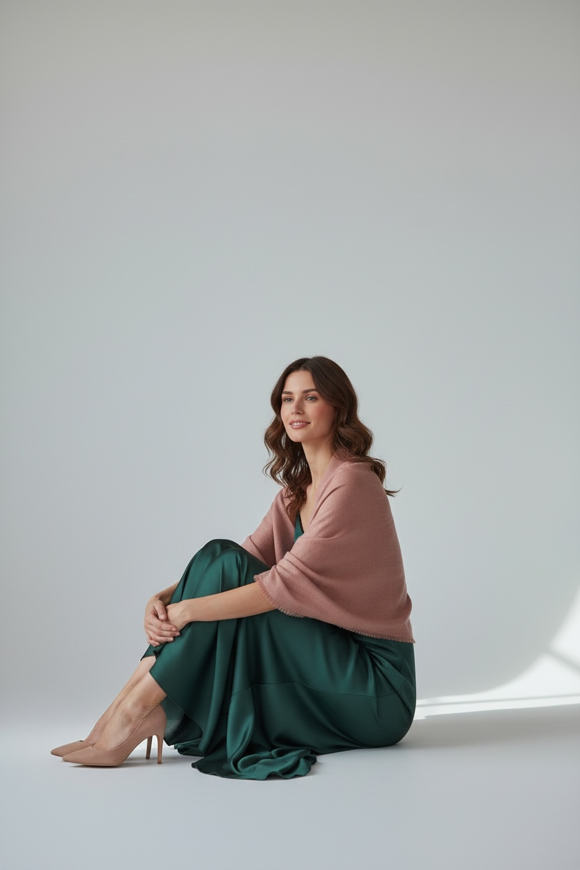 Antique Rose Cashmere Silk Shawl – Luxury Wedding &amp; Evening Wrap