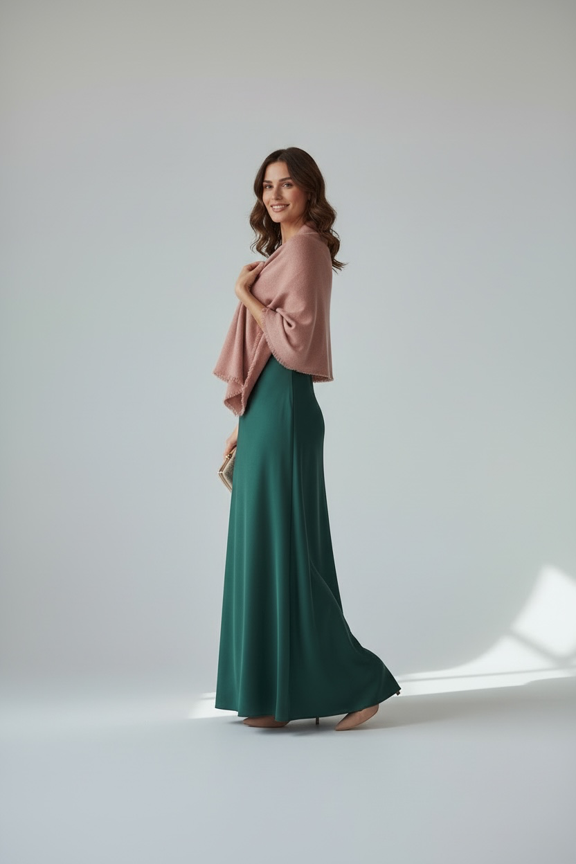 Antique Rose Cashmere Silk Shawl – Luxury Wedding &amp; Evening Wrap