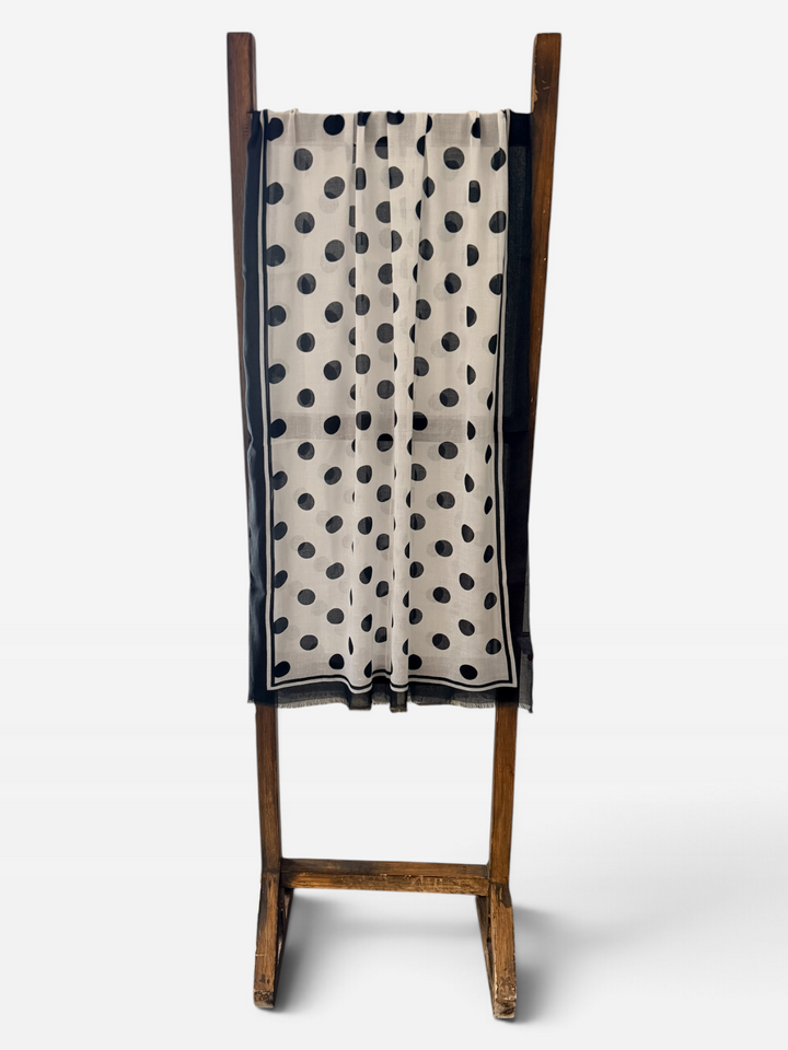 Black and White Dot Scarf – Cotton Modal Spot Scarf
