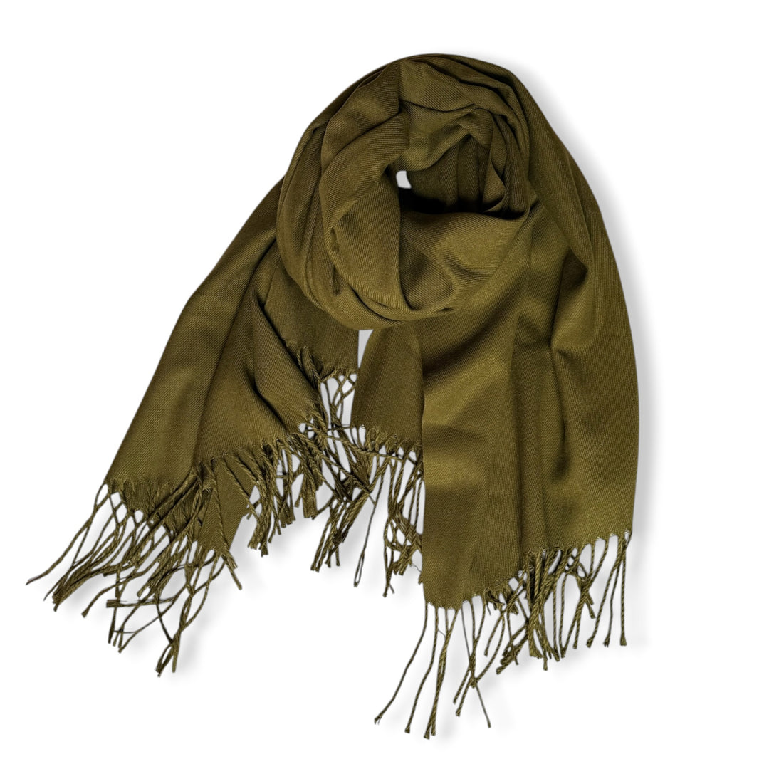 Olive Green Khaki Pashmina Shawl