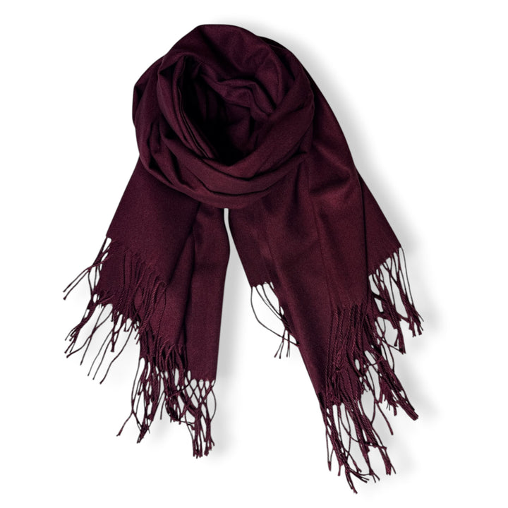 Pashmina Shawl - Pomegranate Red Brown
