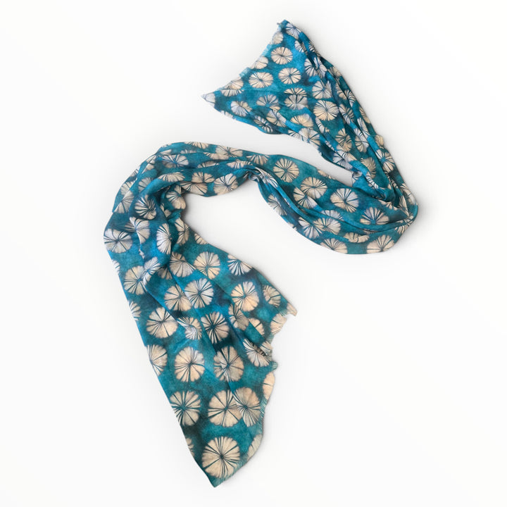 Azure Bloom Turquoise Scarf & Sarong – Cotton Modal