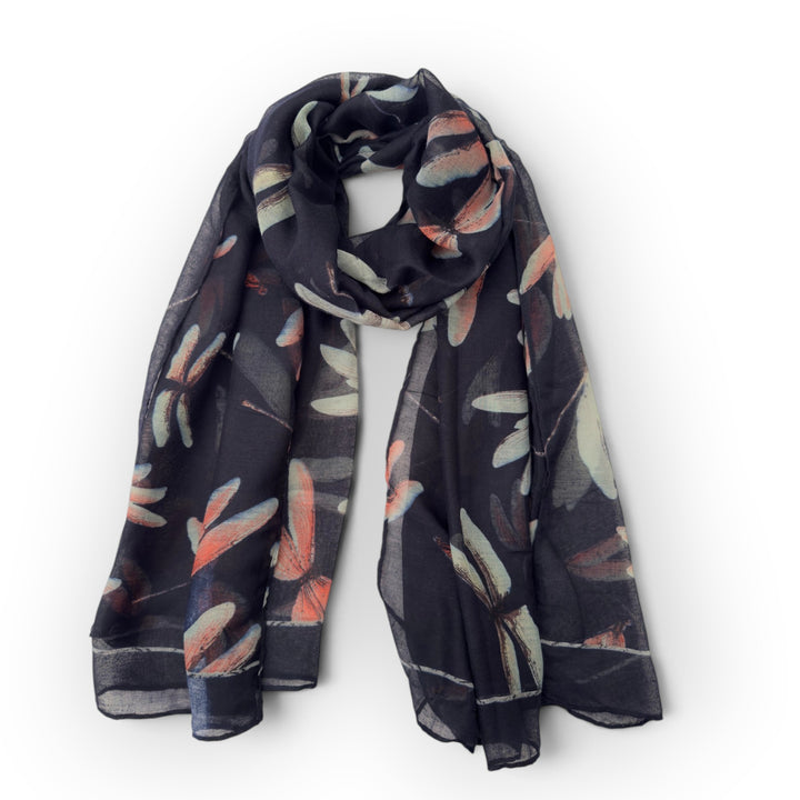 Navy Blue Dragonfly Scarf