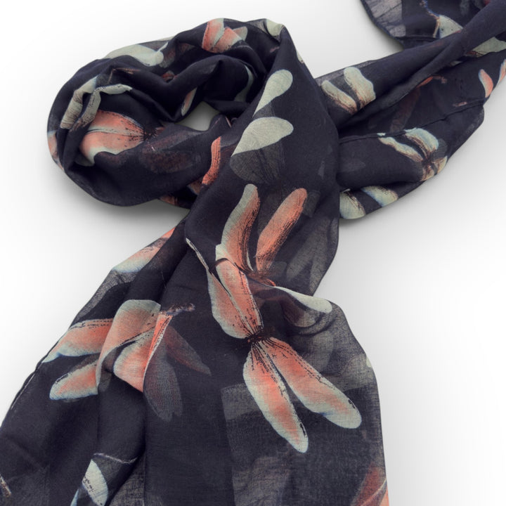 Navy Blue Dragonfly Scarf