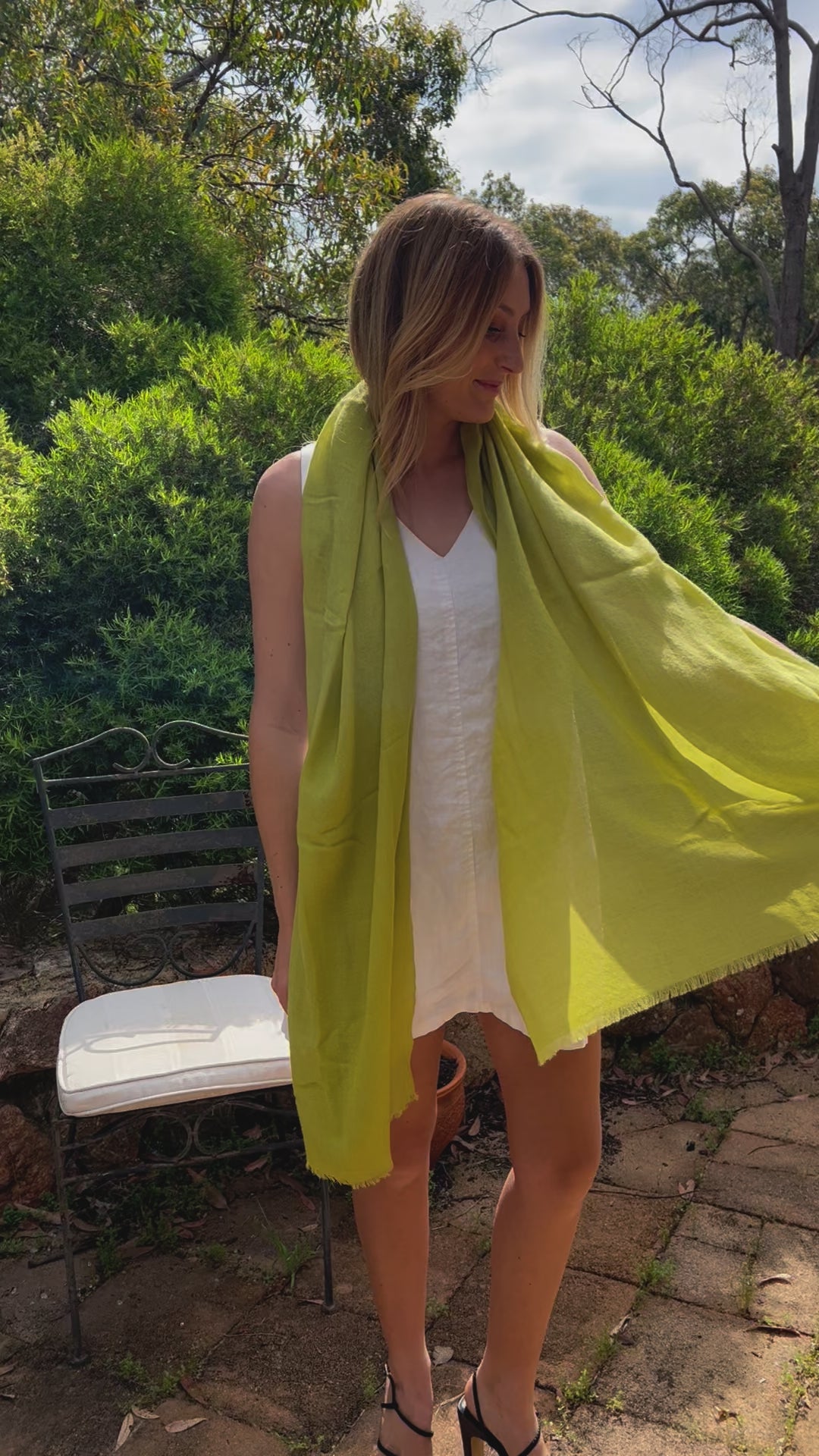 ✨ Luxury Shawl - Silk Cashmere - Key Lime