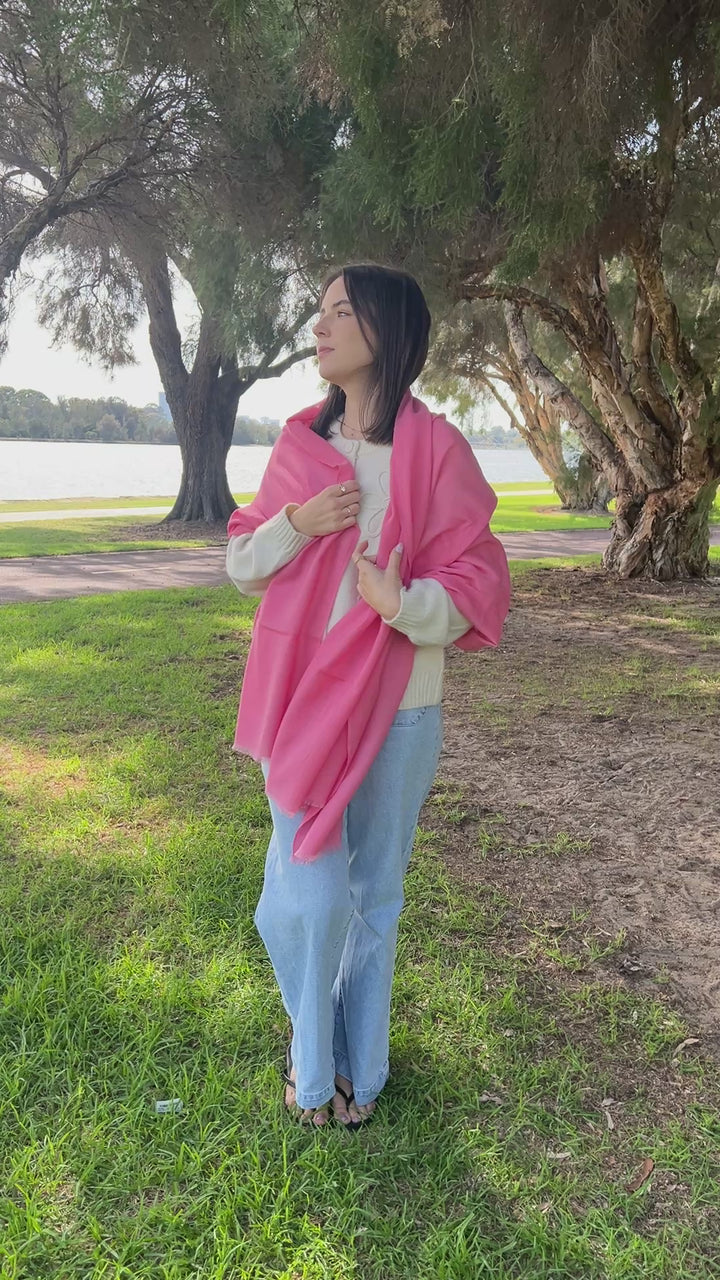 Luxury Cashmere Shawl - Primrose Pink