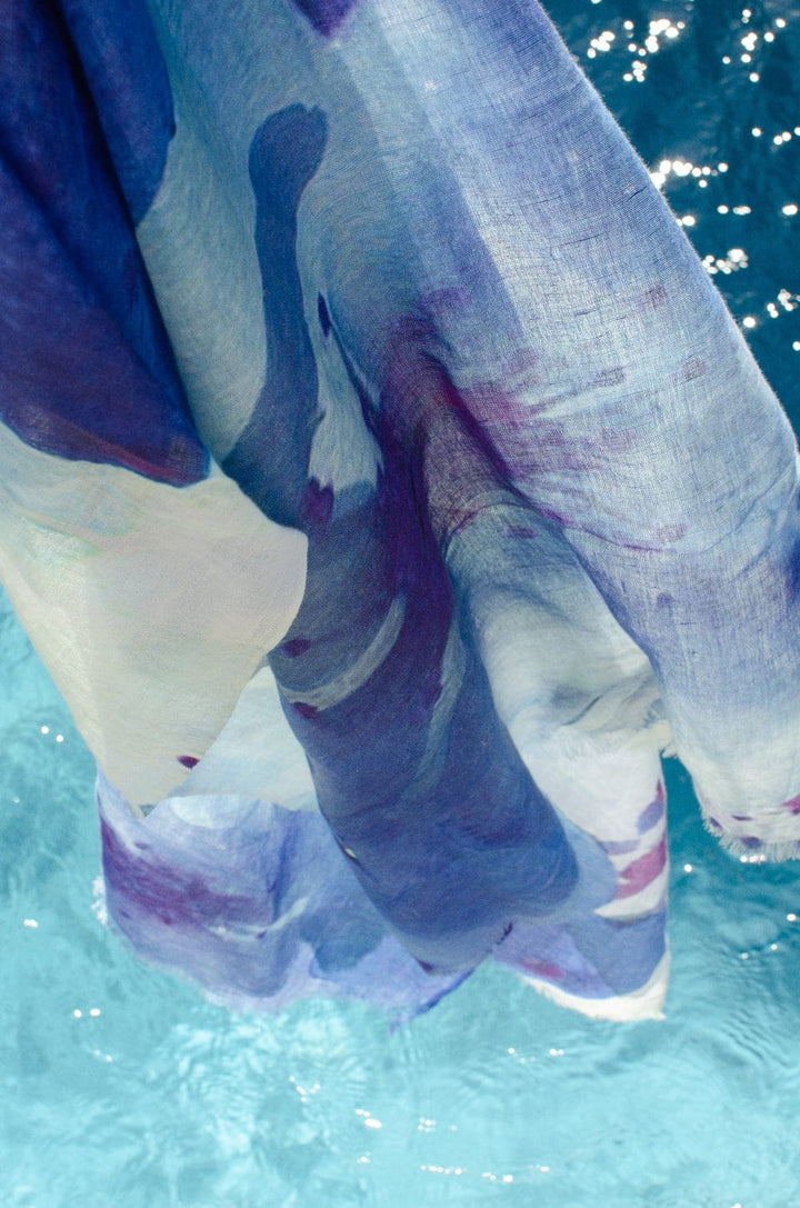 Scarves Australia Apparel & Accessories 💙  Cotton Linen Scarf Blue Ocean