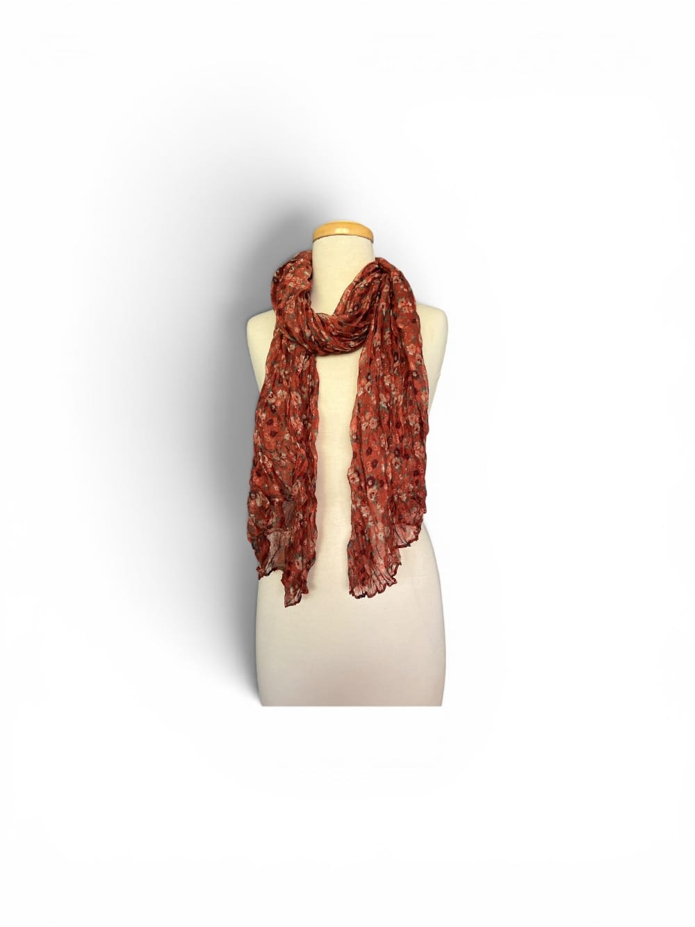 Scarves Australia Apparel & Accessories Floral Crinkle Scarf - Cinnamon Rust