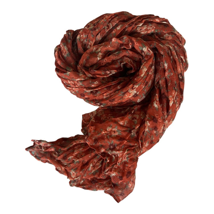 Scarves Australia Apparel & Accessories Floral Crinkle Scarf - Cinnamon Rust