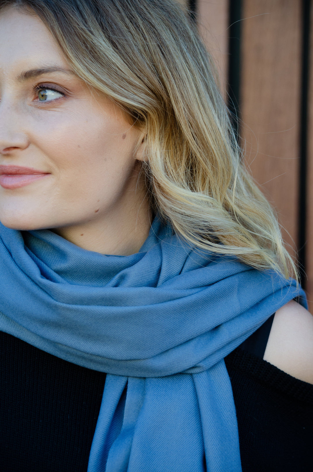 Scarves Australia Apparel & Accessories Pashmina Shawl Scarf- Blue Steel