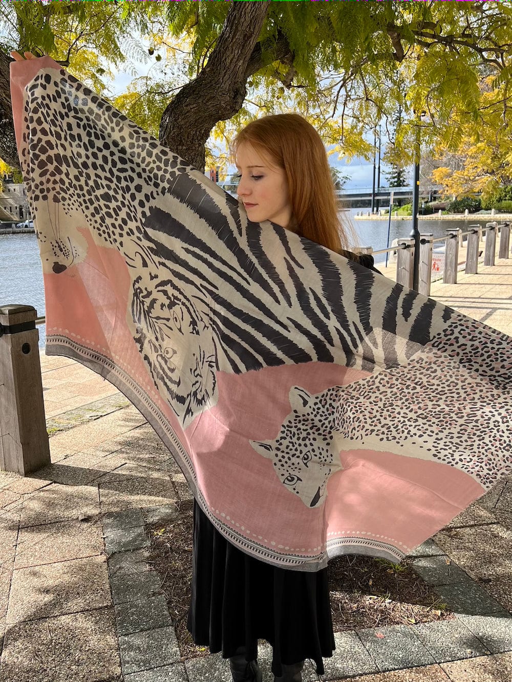 Scarves Australia Apparel & Accessories ⭐️ Scarf - Animal Leopard Print - Soft Pink Black