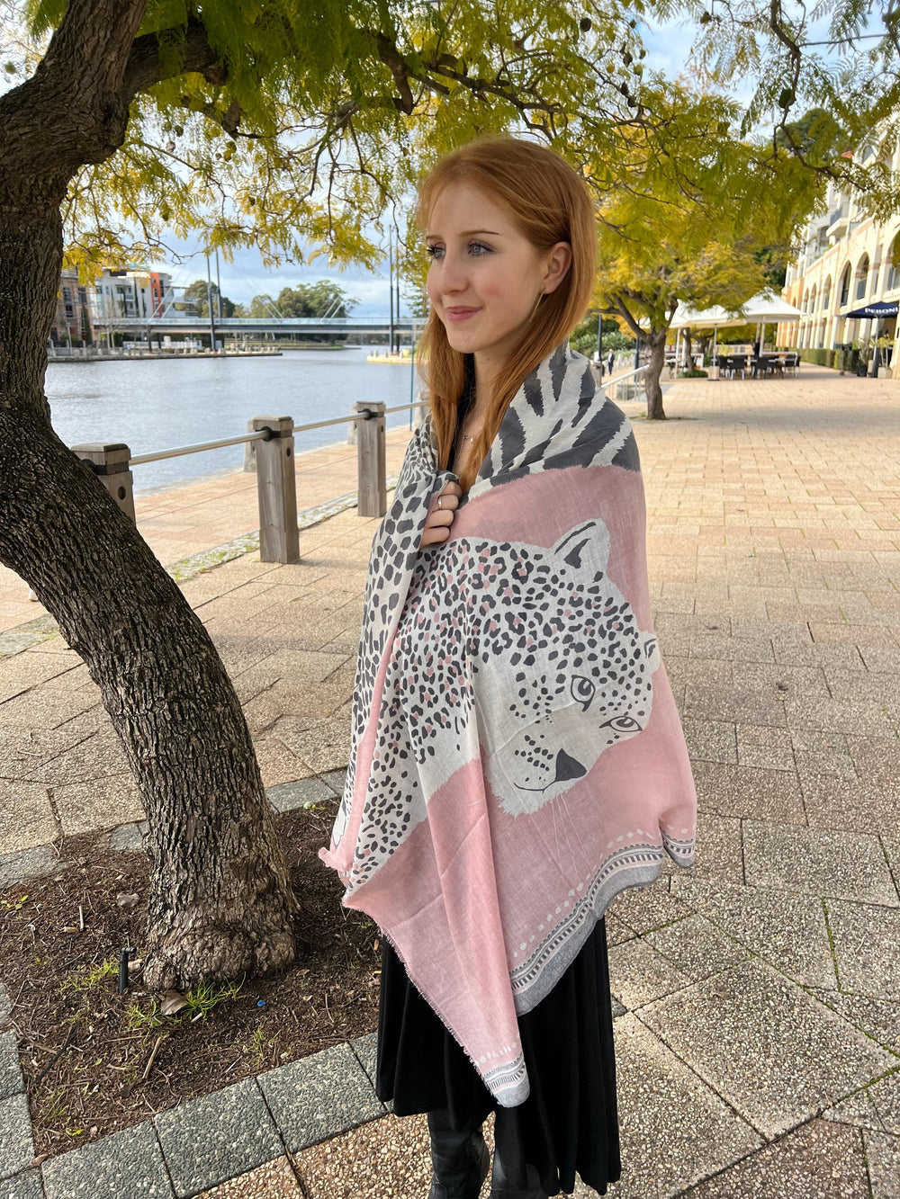 Scarves Australia Apparel & Accessories ⭐️ Scarf - Animal Leopard Print - Soft Pink Black