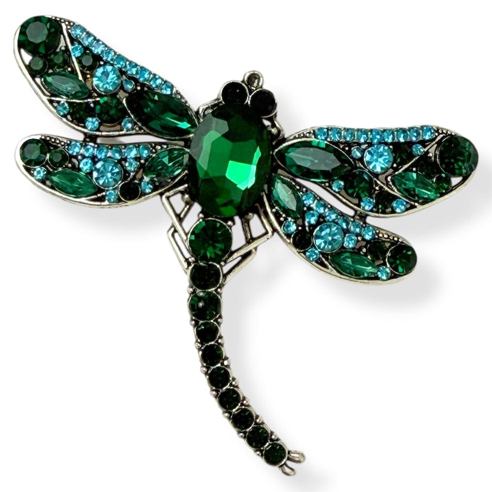Scarves Australia Apparel & Accessories Scarf Brooch - Blue Green Dragonfly - Mini
