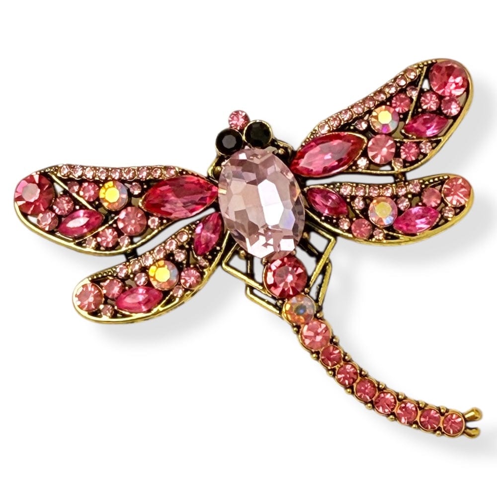 Scarves Australia Apparel & Accessories Scarf Brooch - Pink Dragonfly Mini