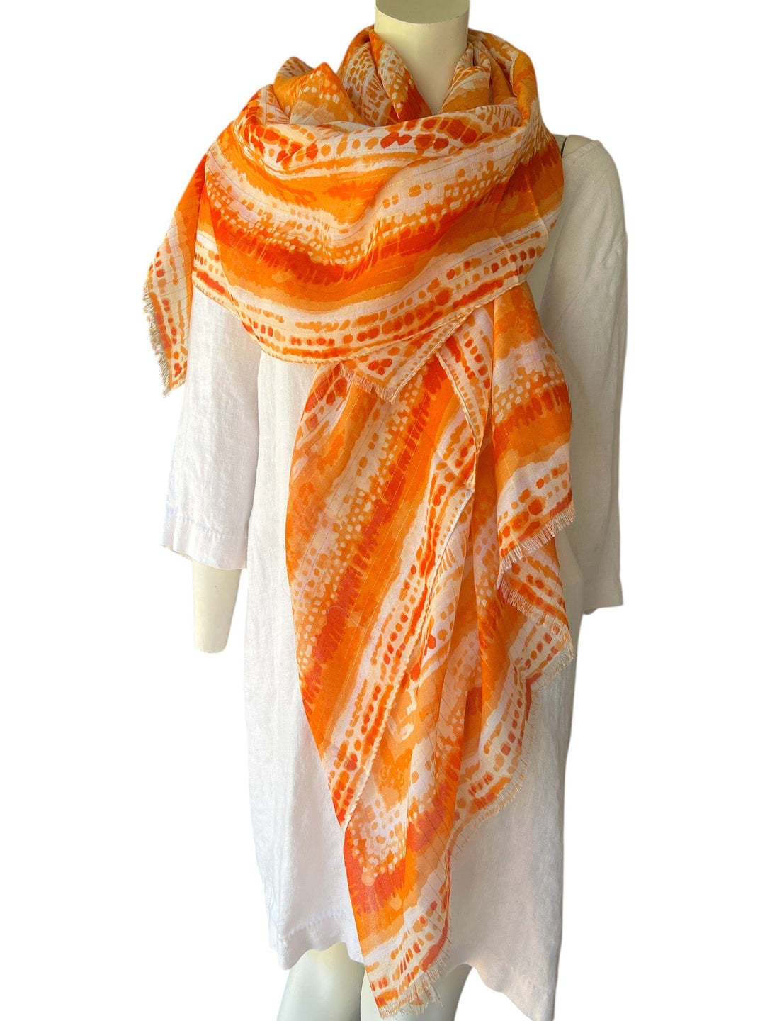 Scarves Australia Apparel & Accessories Scarf - Vibrant Orange Mottled Stripe