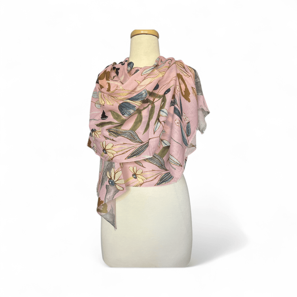 Scarves Australia Apparel & Accessories Soft Pink Scarf Australian Fauna