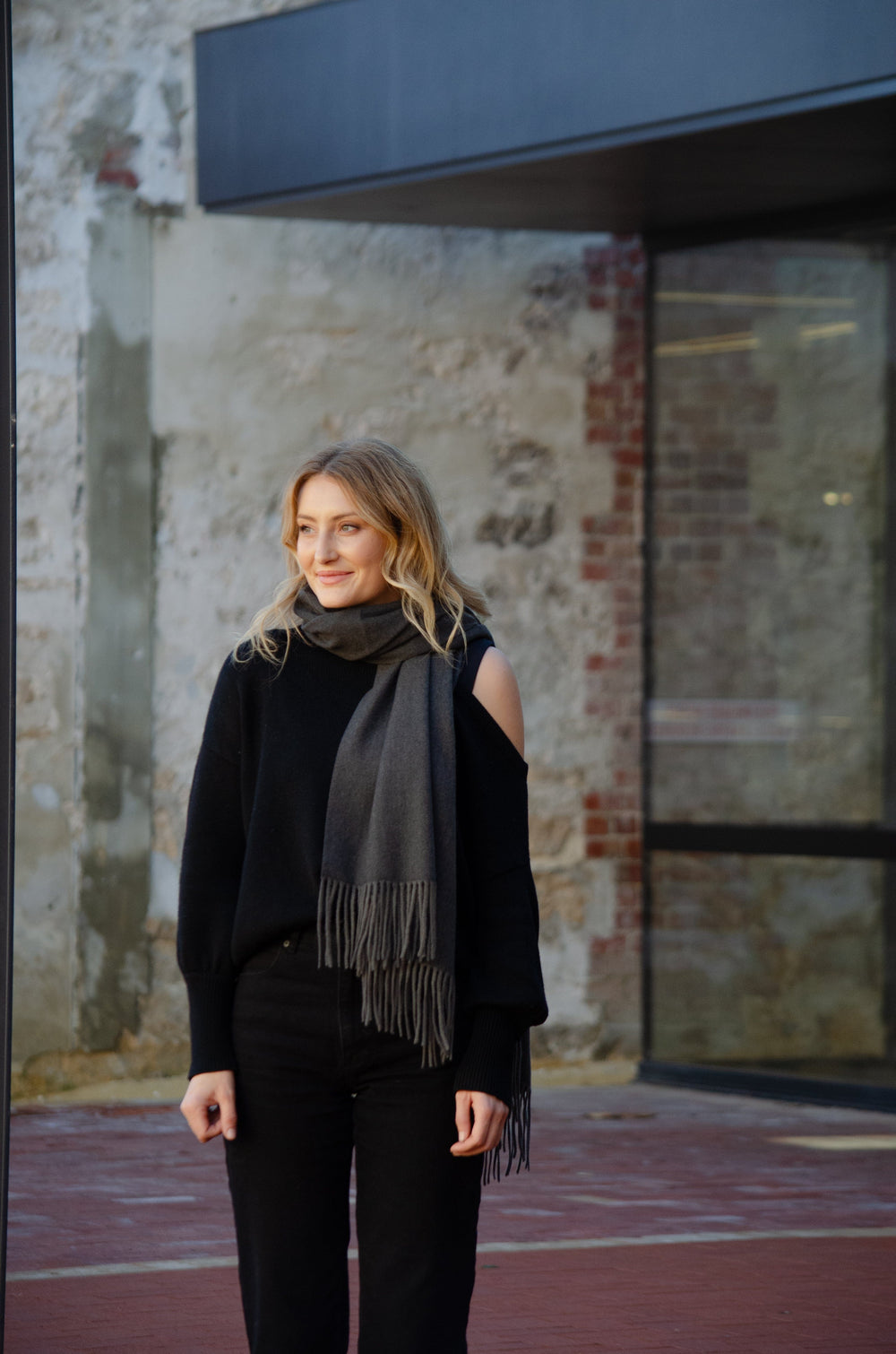Scarves Australia Apparel & Accessories Thick Pashmina Style Scarf - Charcoal Grey