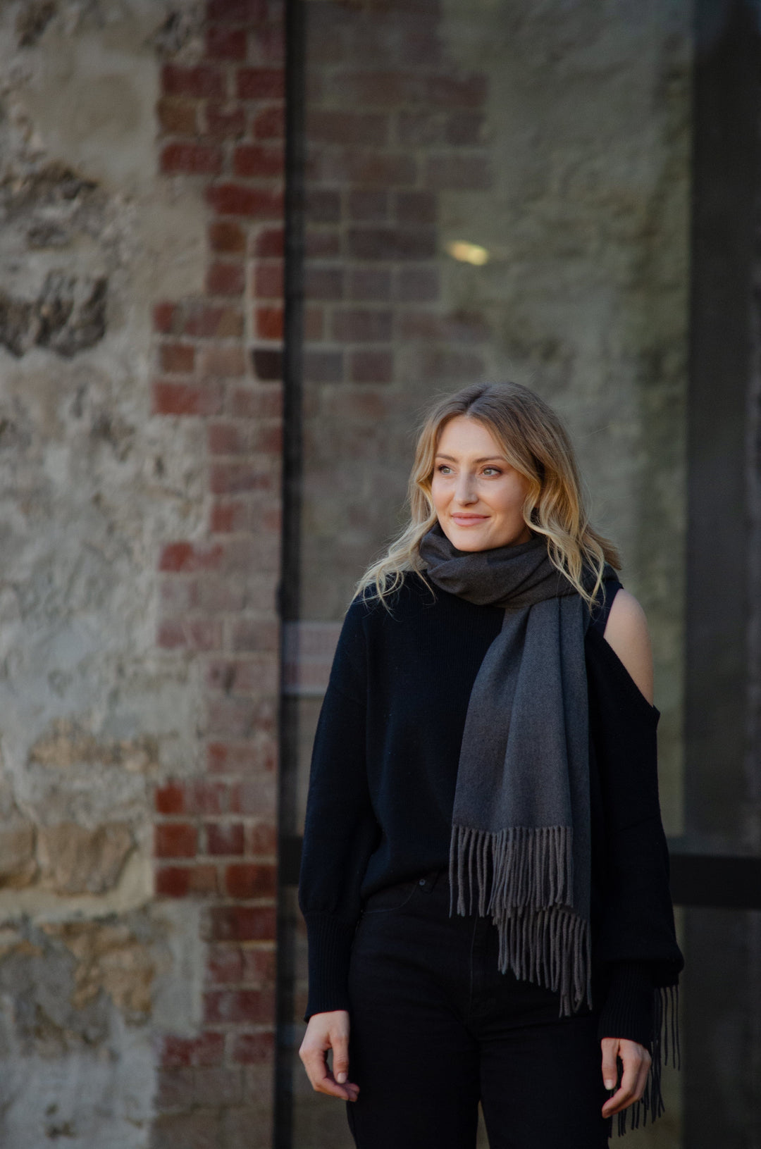 Scarves Australia Apparel & Accessories Thick Pashmina Style Scarf - Charcoal Grey