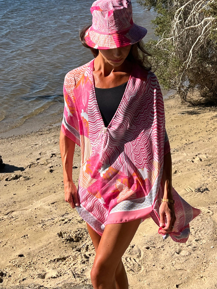 Scarves Australia Beach Kimono and Bucket Hat Combo